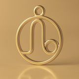 14ct Gold Plated - Leo Zodiac Round Charm