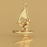 14ct Gold Plated - Beach Windsurfer Charm