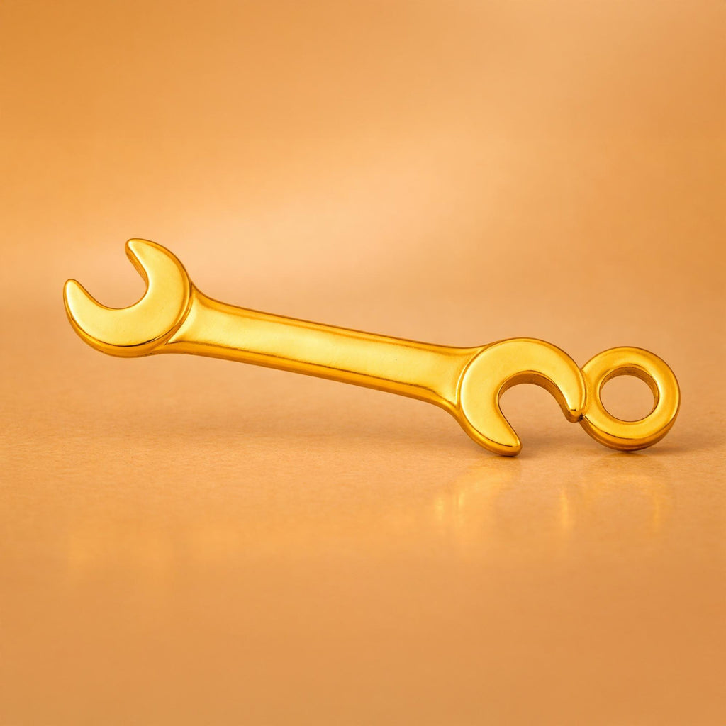 14ct Gold Plated - Open End Wrench Charm