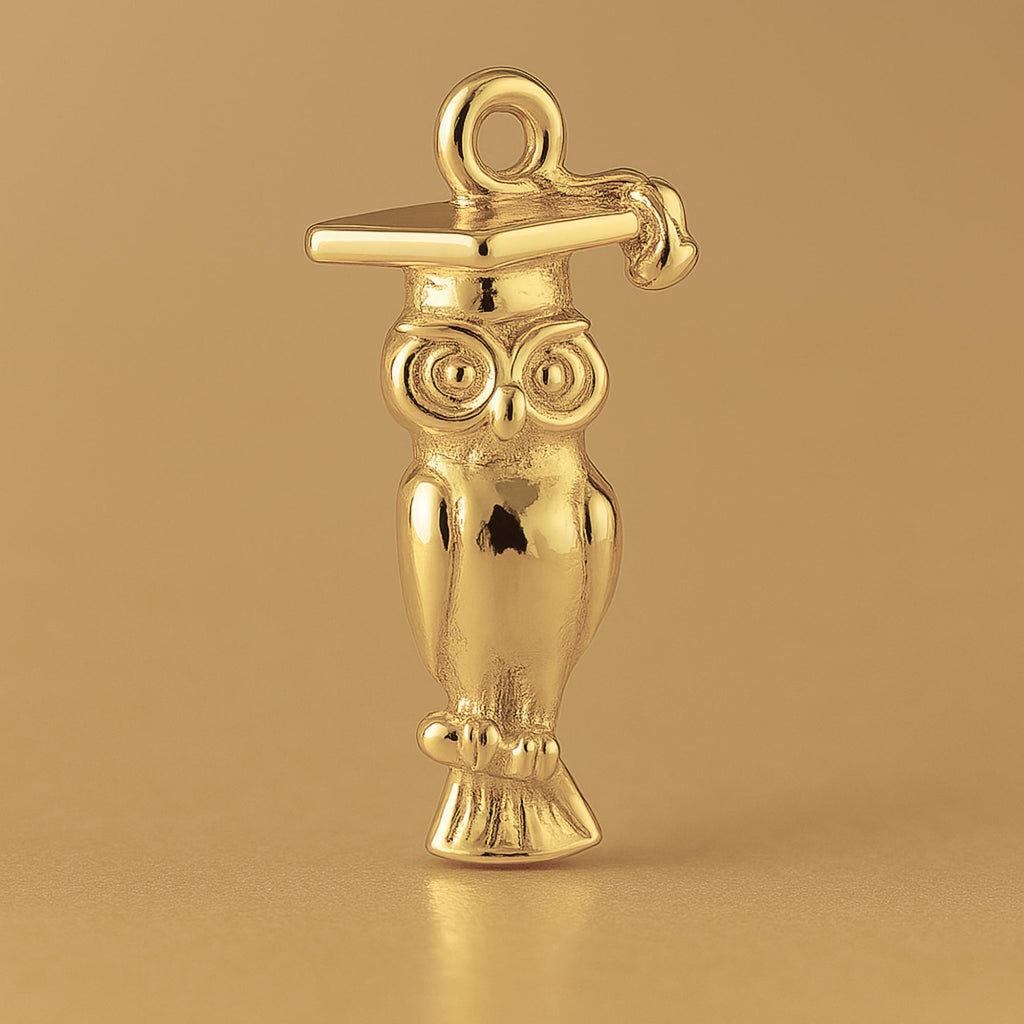 14ct Gold Plated - Graduation Owl Charm
