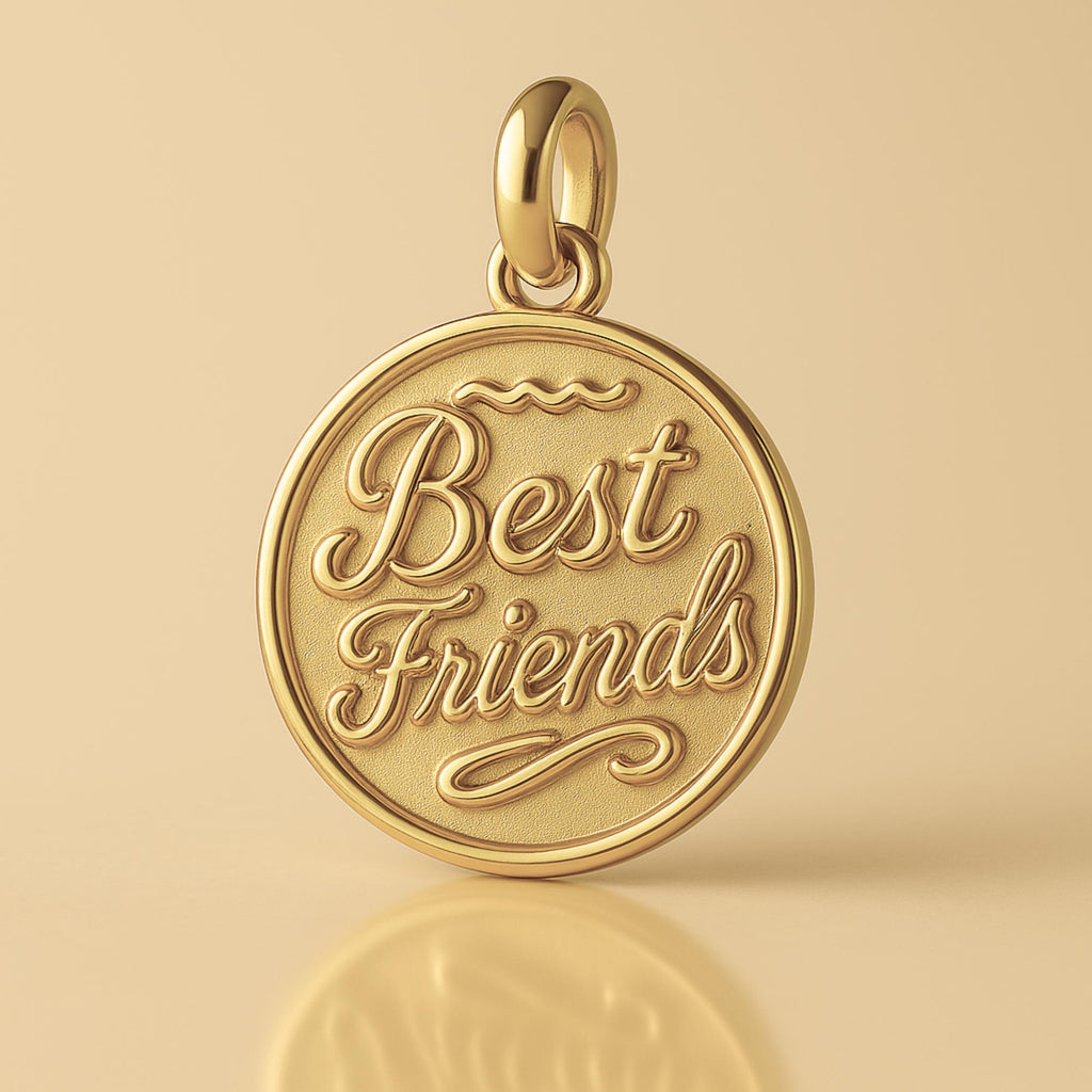 14ct Gold Plated - Ornate Best Friends Amulet Charm