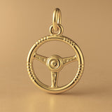 14ct Gold Plated - Classic Car Steering Wheel Charm