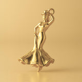 14ct Gold Plated - Flamenco Dancer Charm