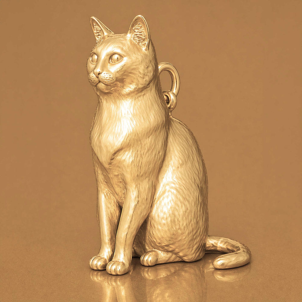 14ct Gold Plated - Snowshoe Cat Charm