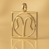 14ct Gold Plated - Scorpio Zodiac Square Charm