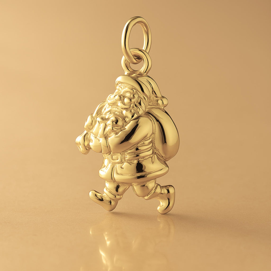 14ct Gold Plated - Walking Santa Claus Charm