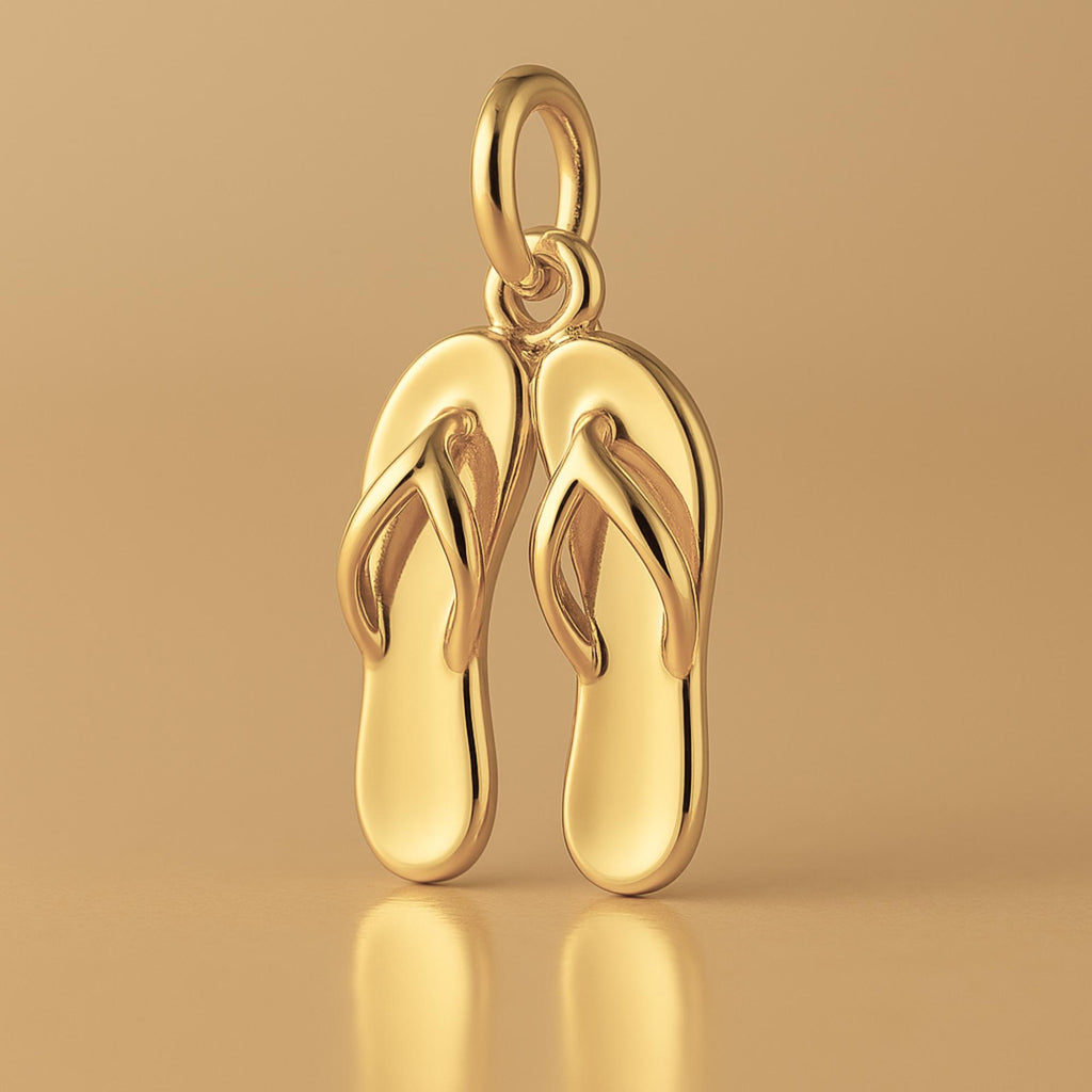 14ct Gold Plated - Flip Flop Thong Pair Charm