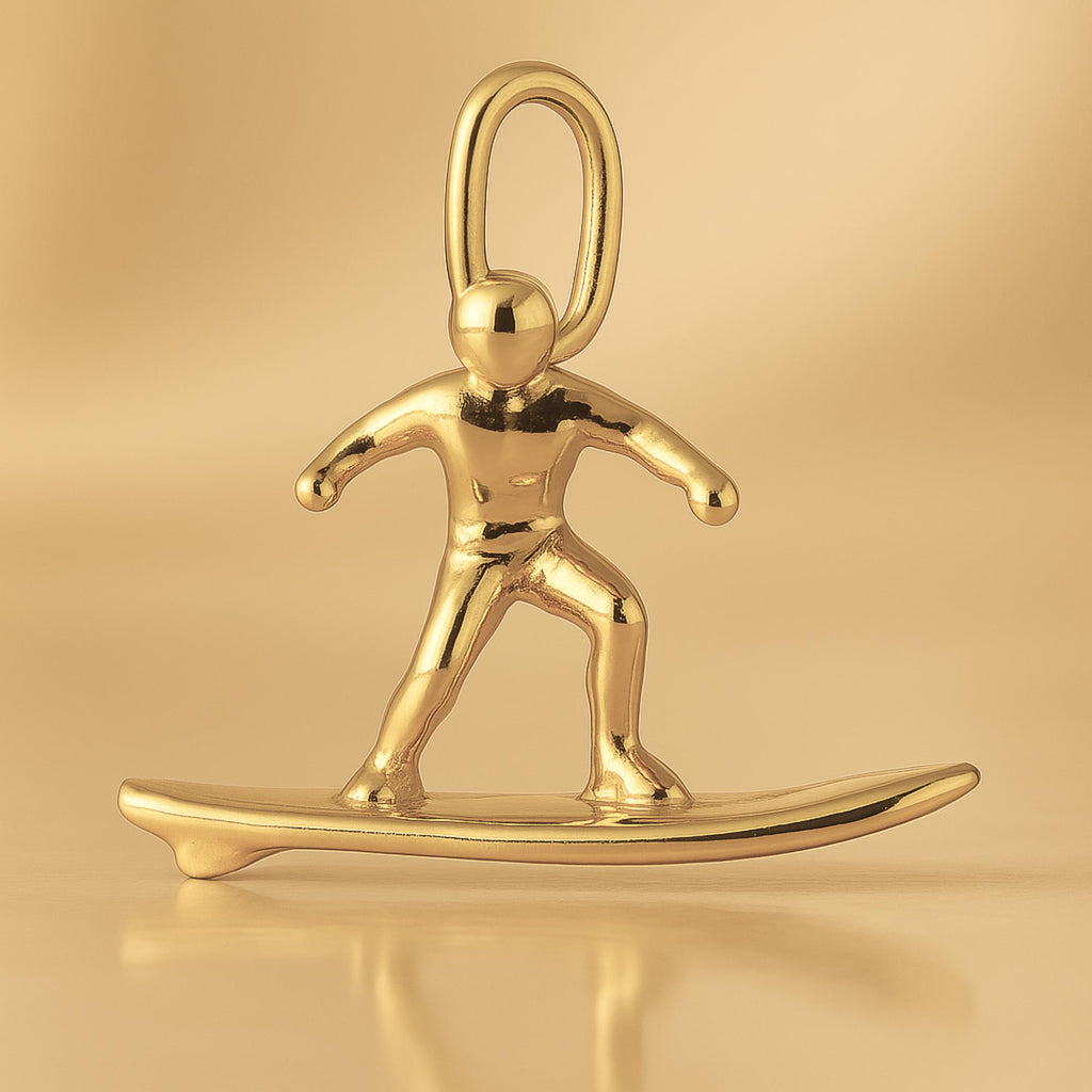 14ct Gold Plated - Resort Snowboarder Charm