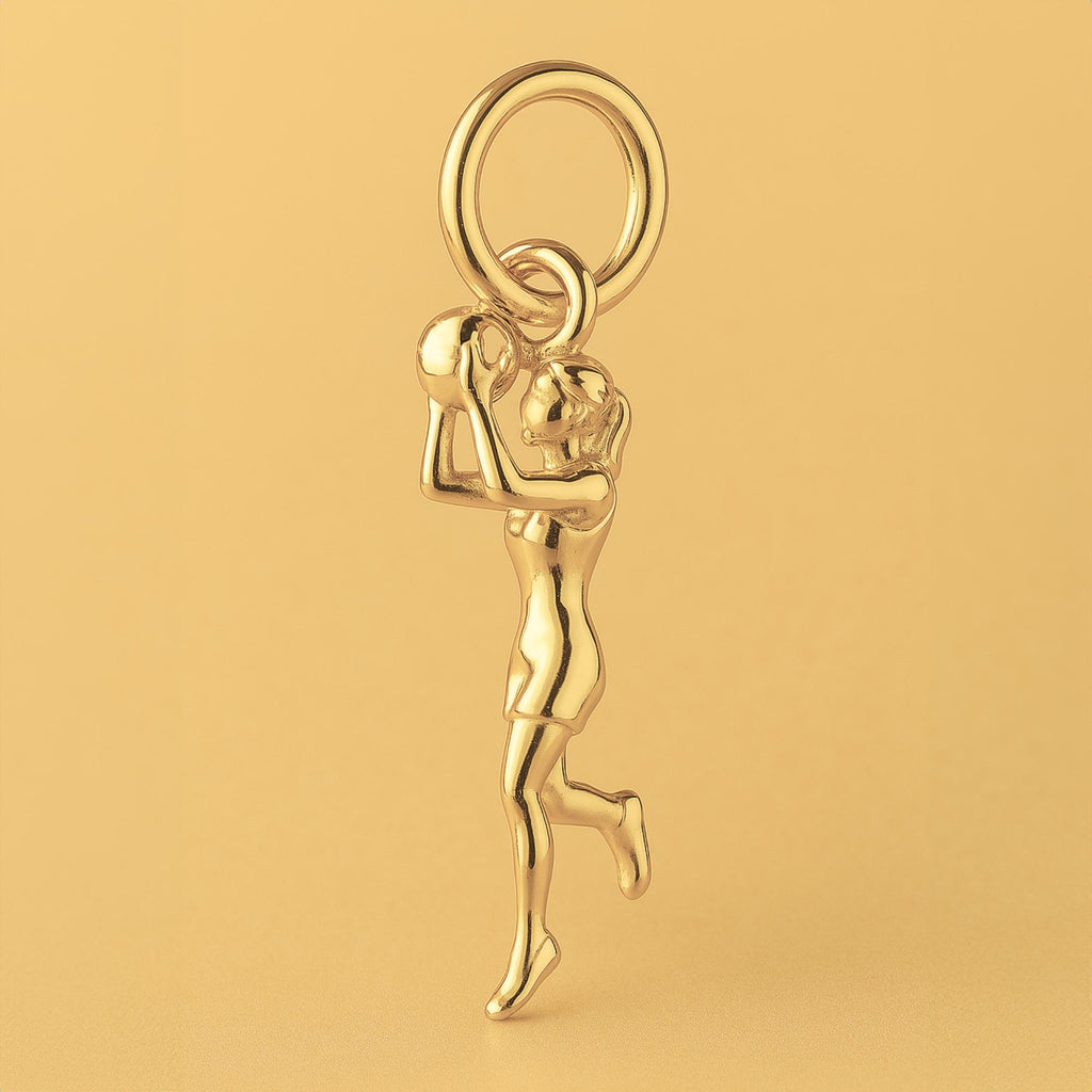 14ct Gold Plated - Netball Girl Charm