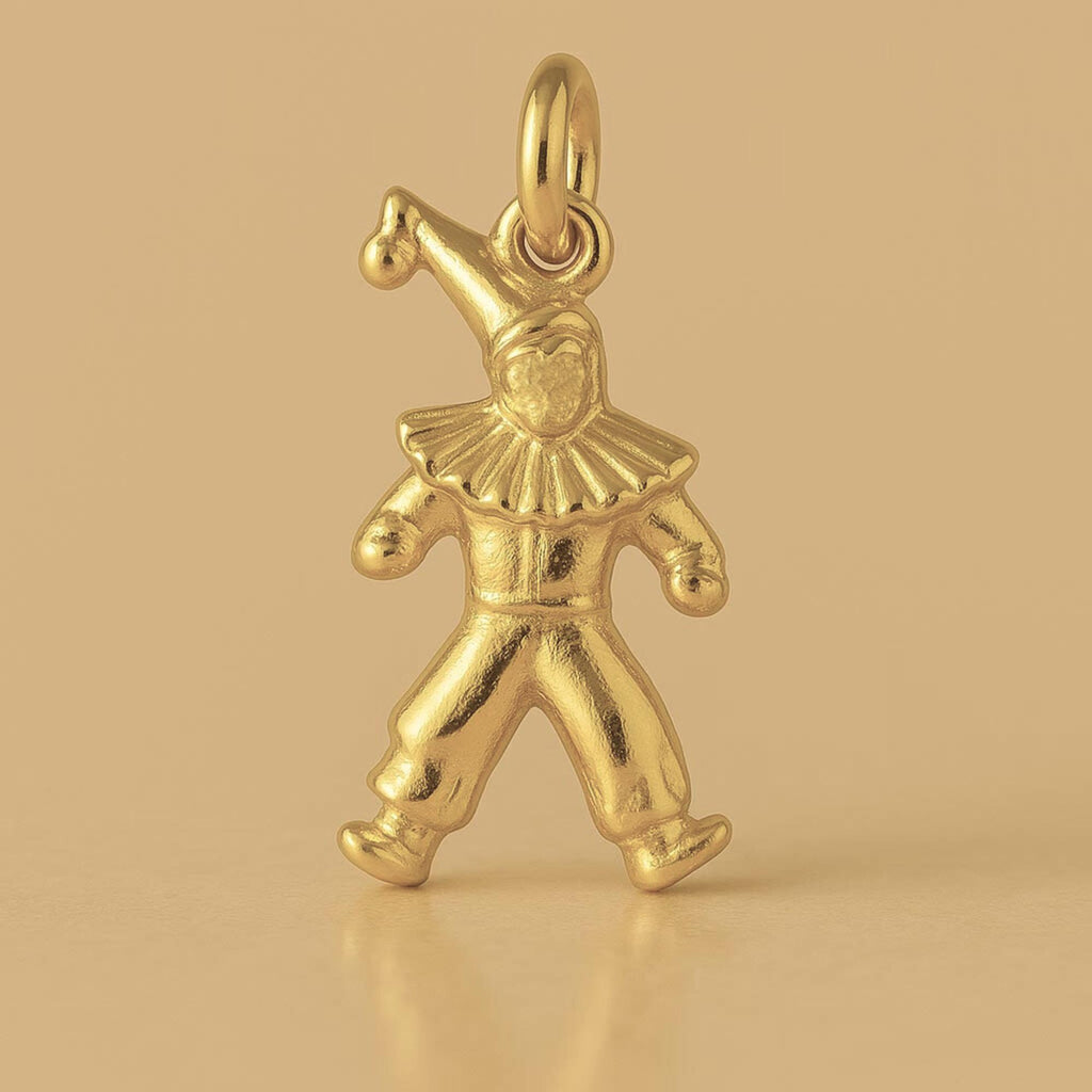 14ct Gold Plated - Ruffled Collar Clown Charm