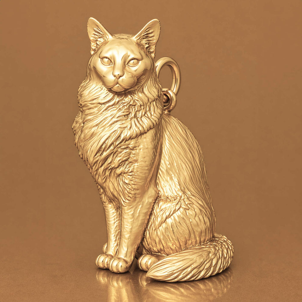 14ct Gold Plated - Somali Cat Charm