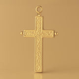 14ct Gold Plated - Embossed Ball Tip Crucifix Charm