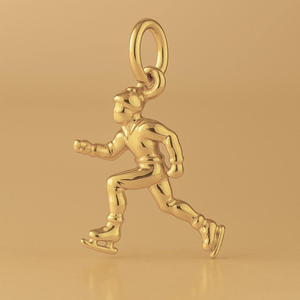 14ct Gold Plated - Ice Skater Charm