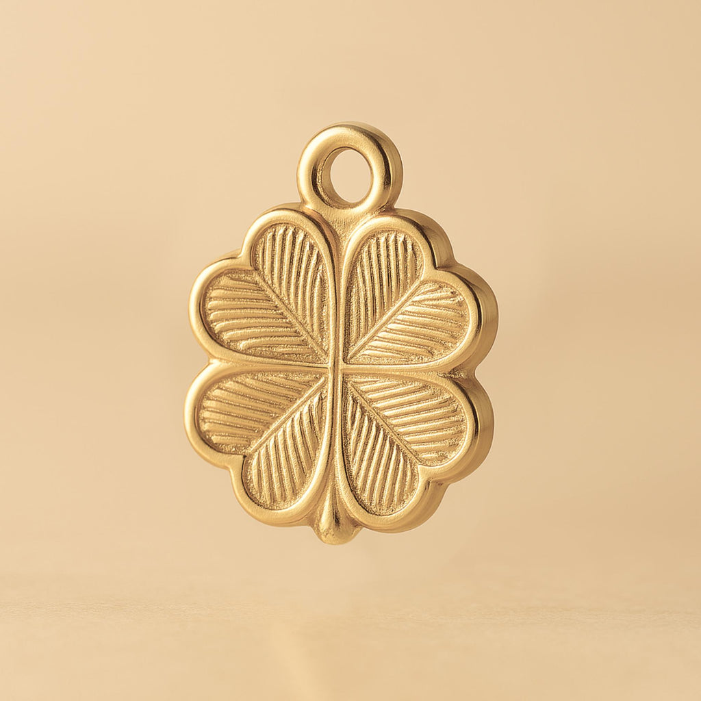 14ct Gold Plated - Four-Leaf Clover Amulet Charm