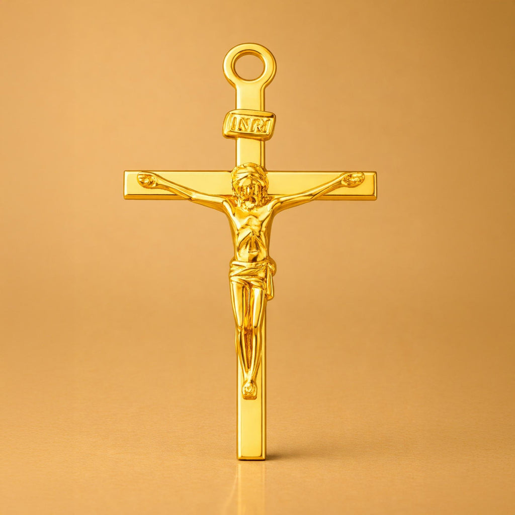 14ct Gold Plated - Traditional Jesus Crucifix Charm