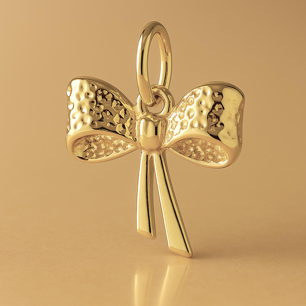 14ct Gold Plated - Open Ribbon Bow Charm