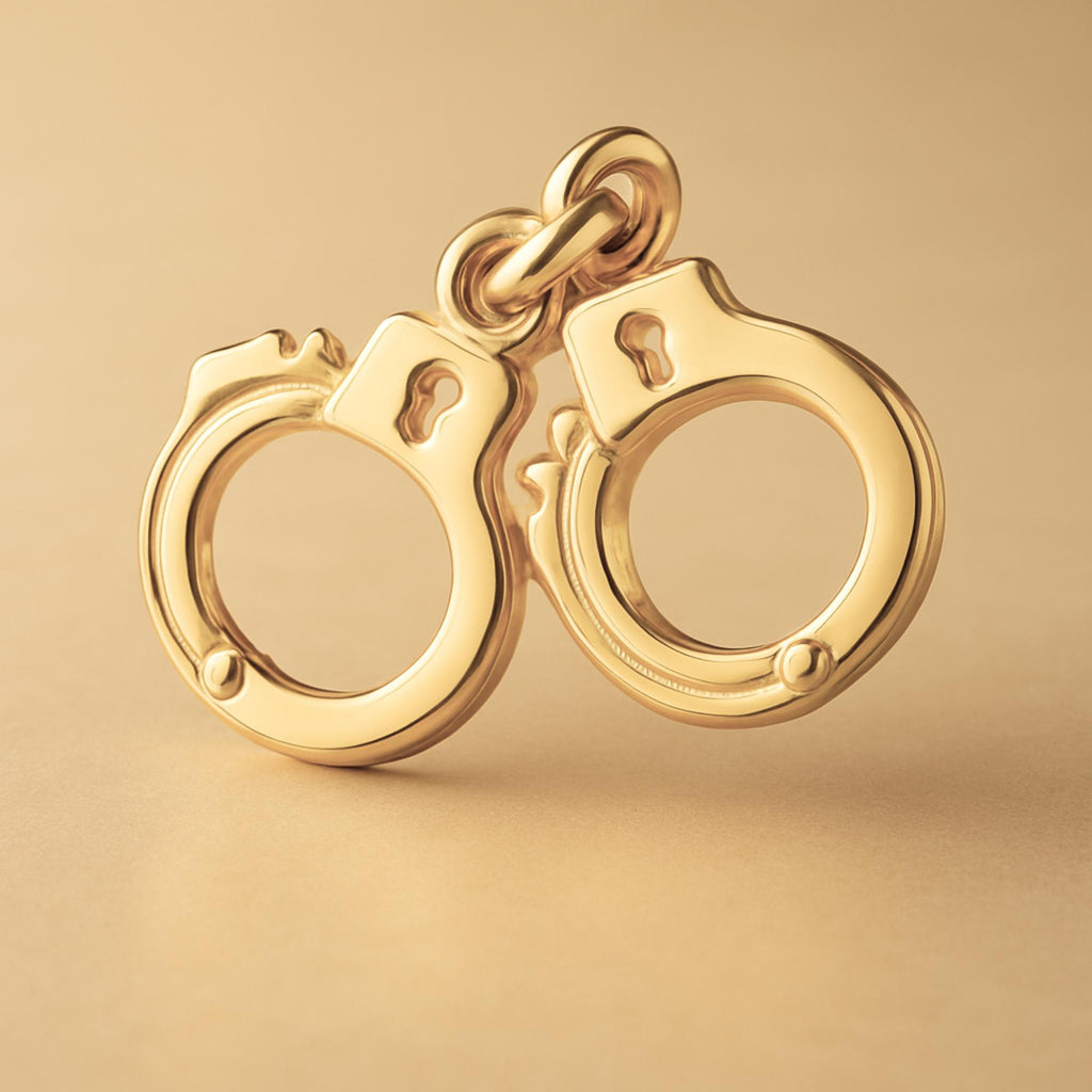 14ct Gold Plated - Classic Handcuffs Charm