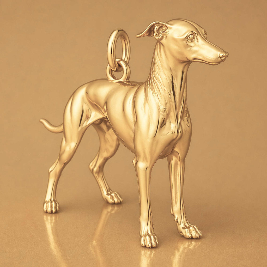 14ct Gold Plated - Greyhound Dog Charm