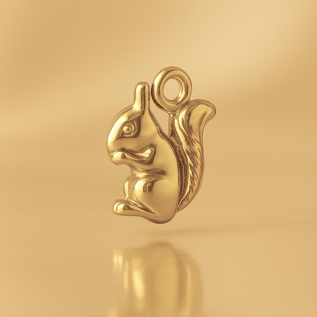 14ct Gold Plated - American Red Squirrel Charm