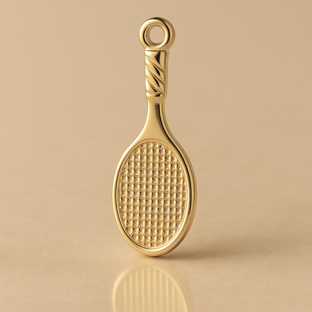 14ct Gold Plated - Mini Squash Racket Charm