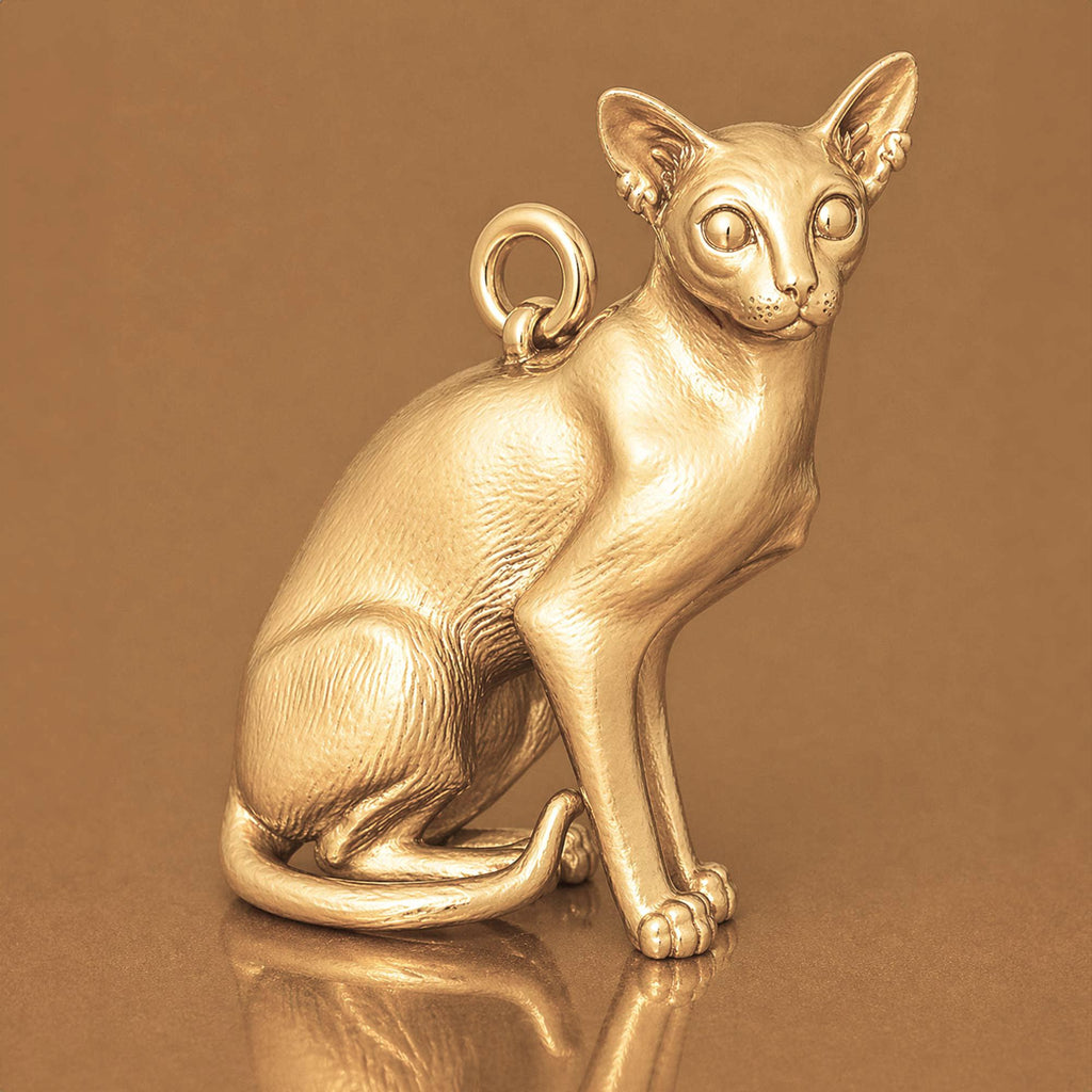 14ct Gold Plated - Colourpoint Shorthair Cat Charm