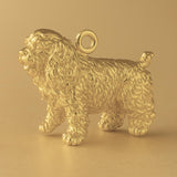 14ct Gold Plated - Curly Cocker Spaniel Dog Charm