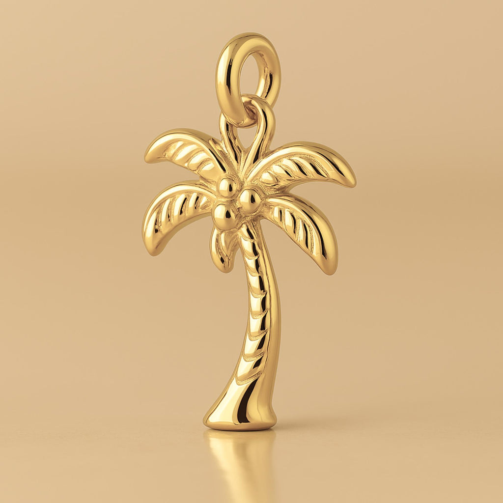 14ct Gold Plated - Tropical Palm Tree Charm