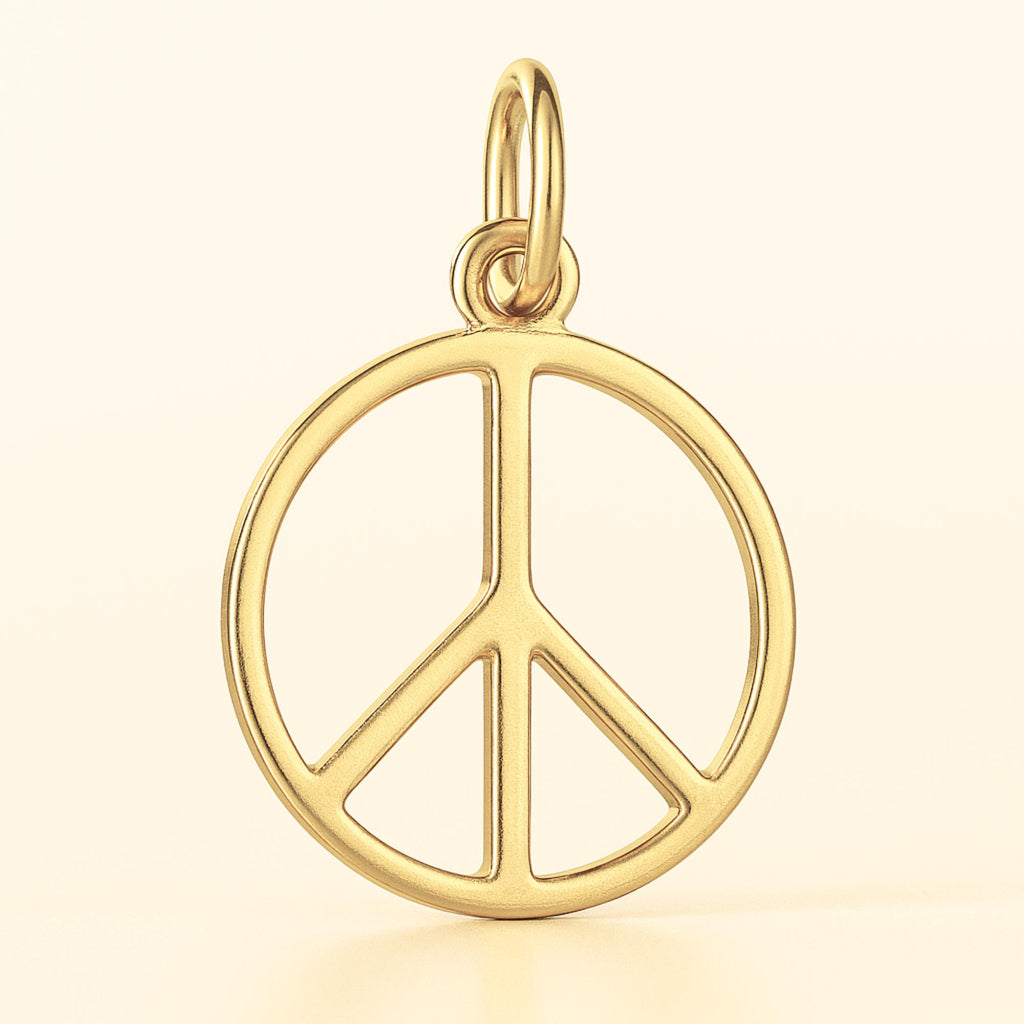 14ct Gold Plated - Openwork Peace Symbol Charm