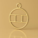 14ct Gold Plated - Gemini Zodiac Round Charm