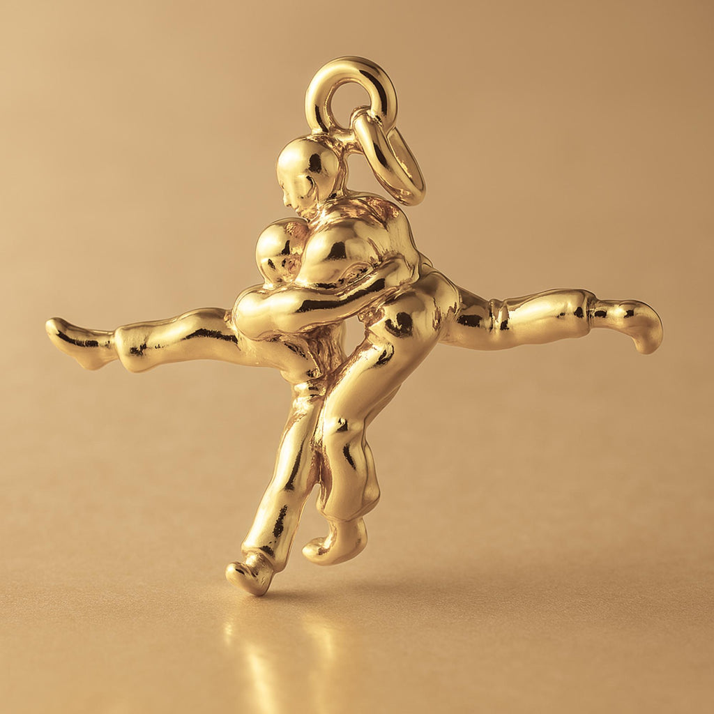 14ct Gold Plated - Jiu-Jitsu Spar Charm
