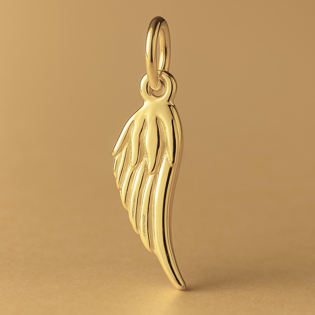 14ct Gold Plated - Feathered Wing Charm