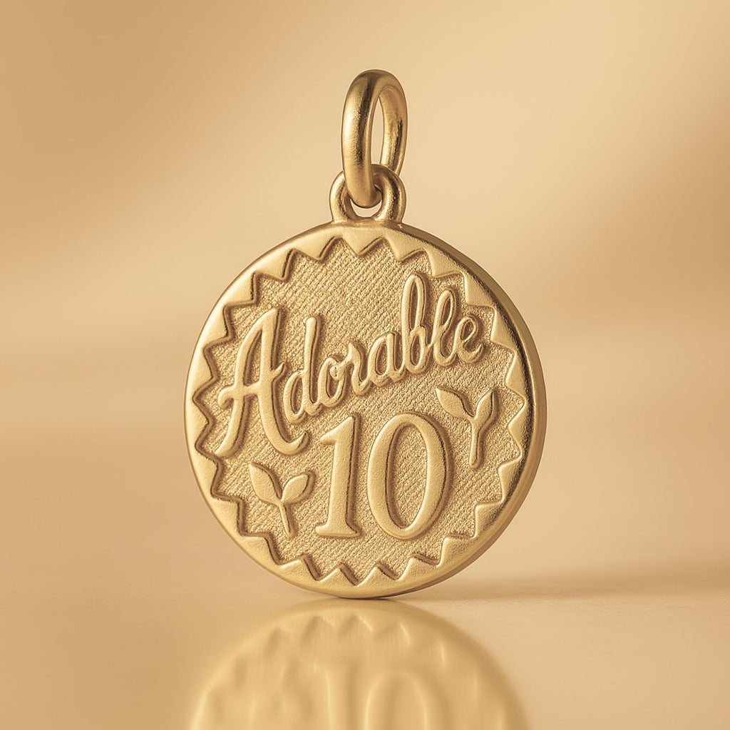14ct Gold Plated - Adorable 10 Amulet Charm