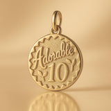14ct Gold Plated - Adorable 10 Amulet Charm