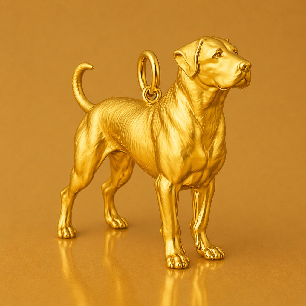 14ct Gold Plated - Rottweiler Dog Charm
