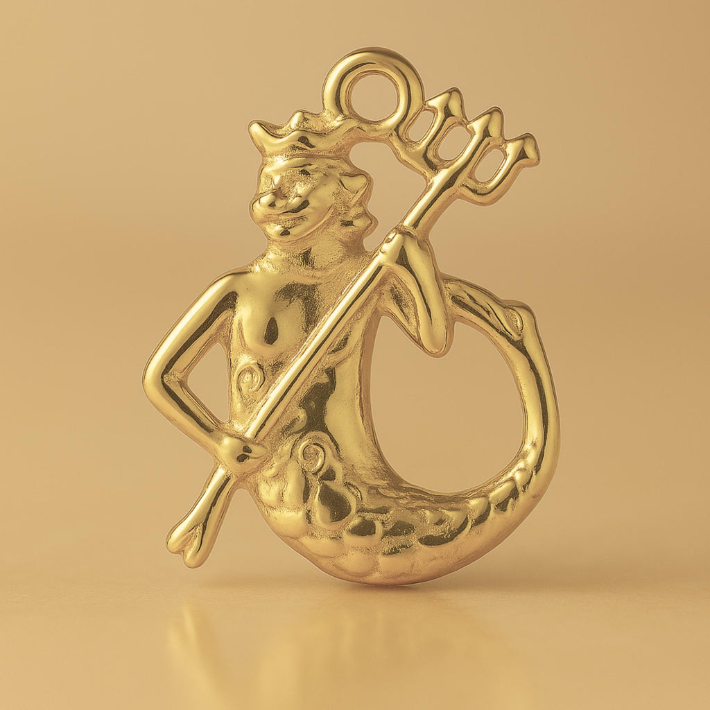 14ct Gold Plated - Poseidon Sea King Charm