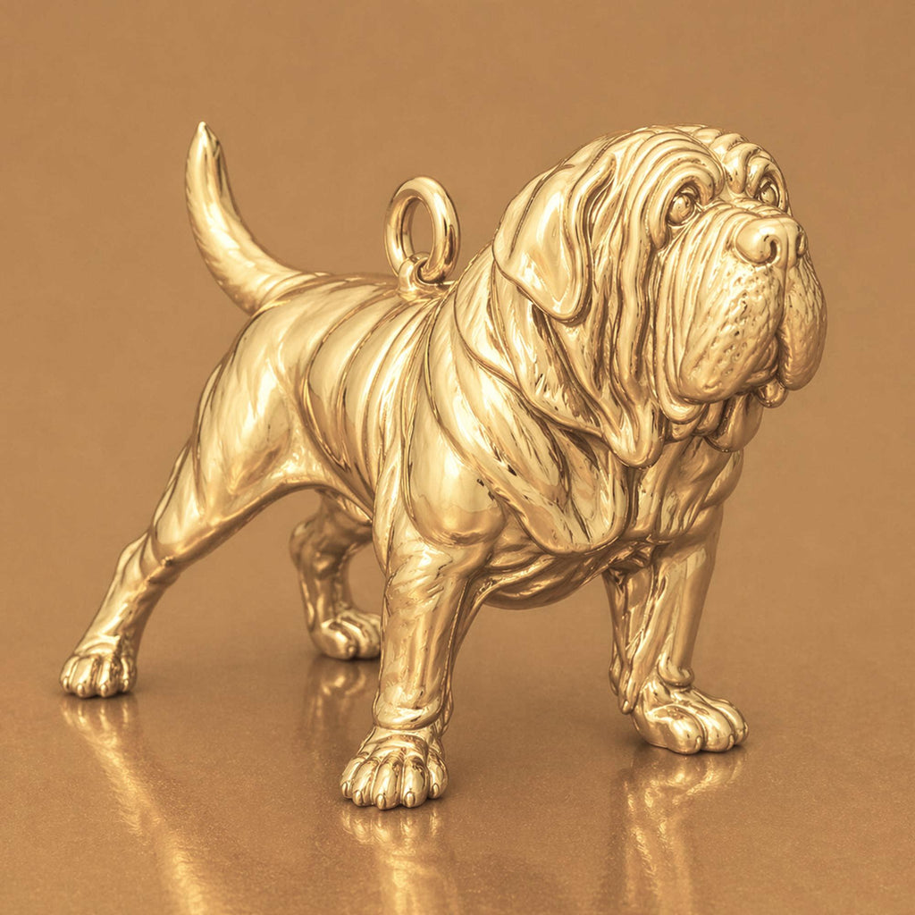14ct Gold Plated - Mastiff Dog Charm