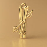 14ct Gold Plated - Classic Ski's and Poles Charm