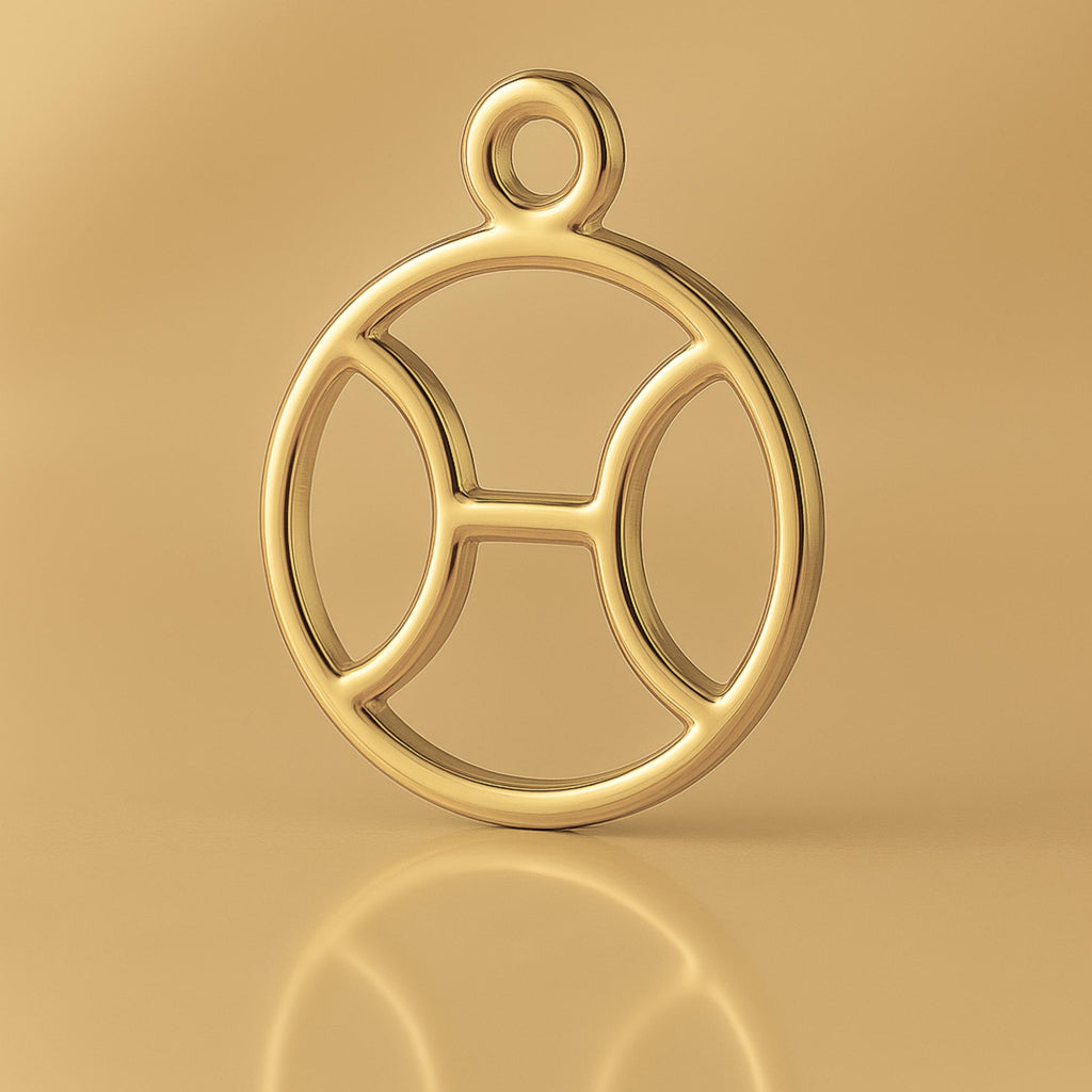 14ct Gold Plated - Pisces Zodiac Round Charm
