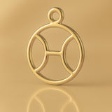 14ct Gold Plated - Pisces Zodiac Round Charm