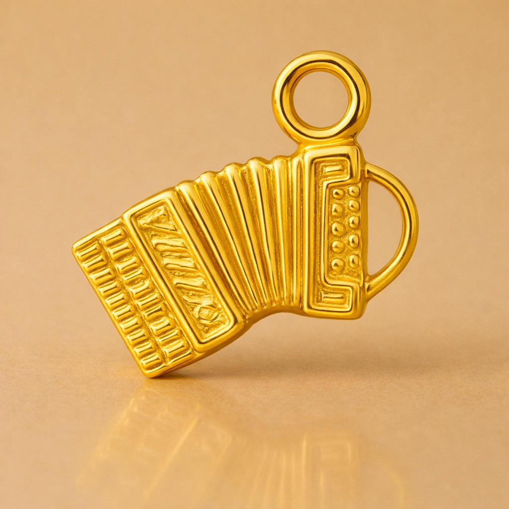 14ct Gold Plated - Piano Accordion Charm