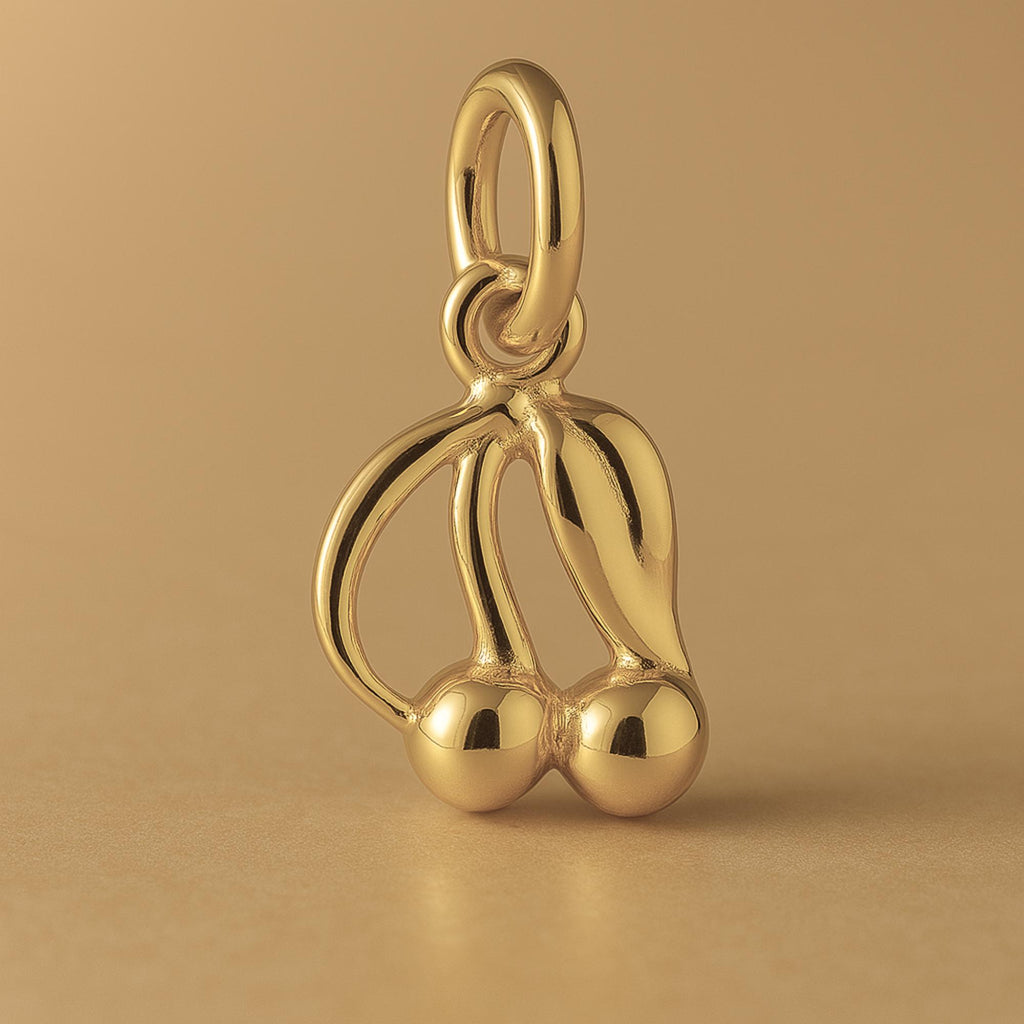 14ct Gold Plated - Classic Cherries Charm