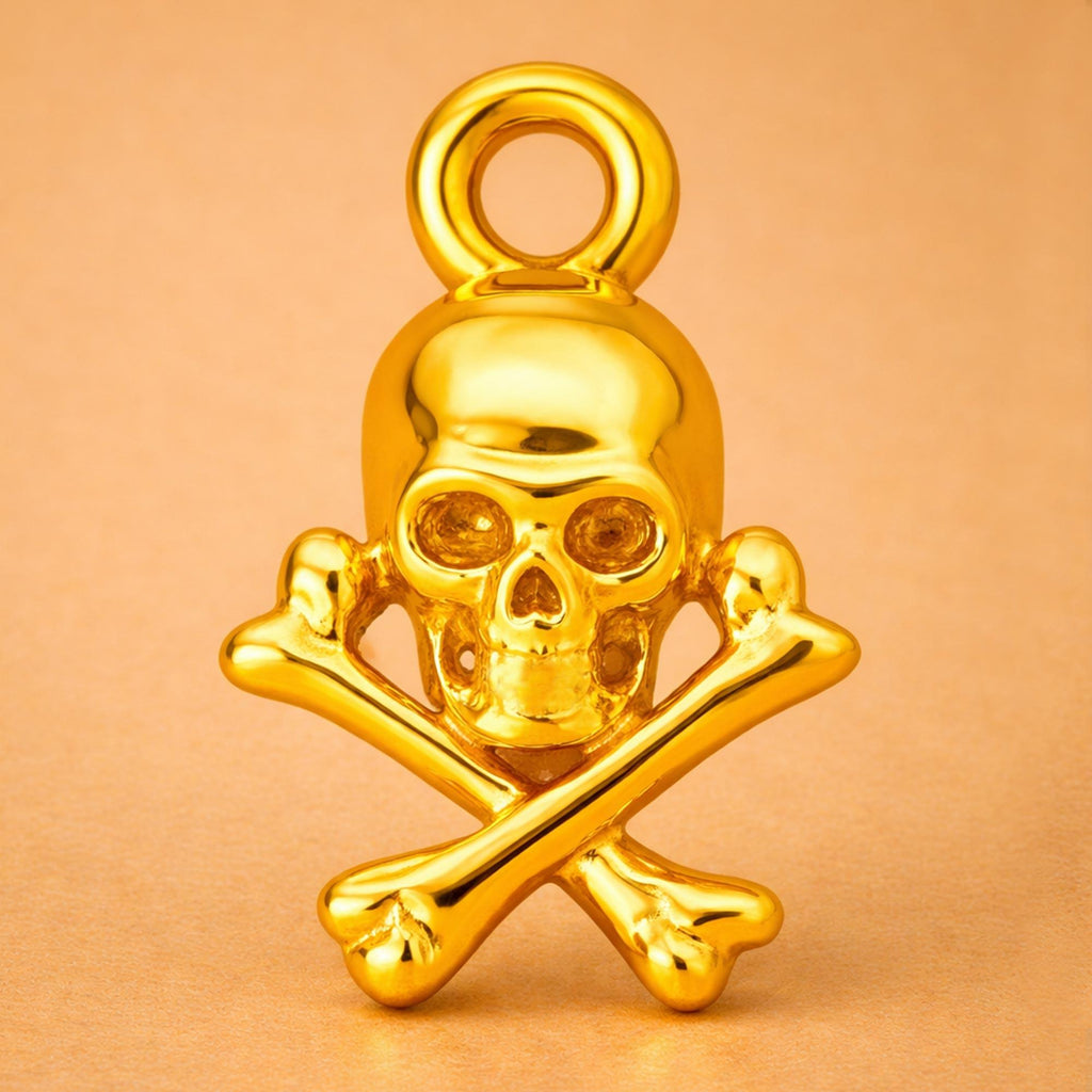 14ct Gold Plated - Skull and Crossbones Charm