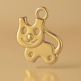14ct Gold Plated - Cartoon Cat Charm