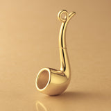 14ct Gold Plated - Classic Tobacco Pipe Charm