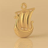 14ct Gold Plated - Viking Longship Charm