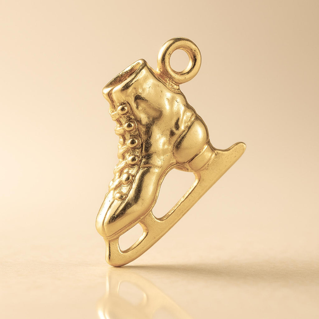 14ct Gold Plated - Classic Ice Skating Boots Charm