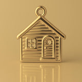 14ct Gold Plated - Log Cabin Cottage Charm