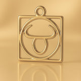 14ct Gold Plated - Taurus Zodiac Square Charm