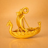 14ct Gold Plated - Viking Longship Charm