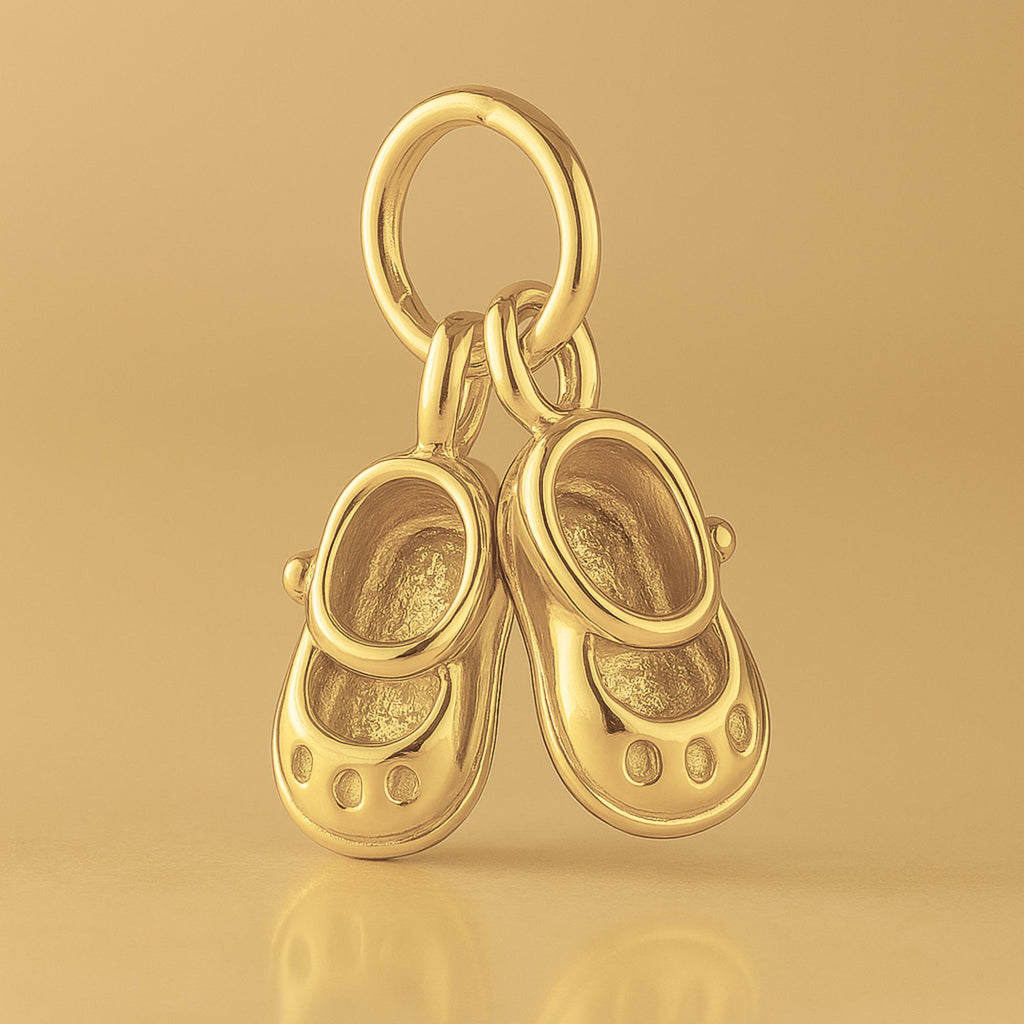14ct Gold Plated - Tiny Baby Shoes Charm
